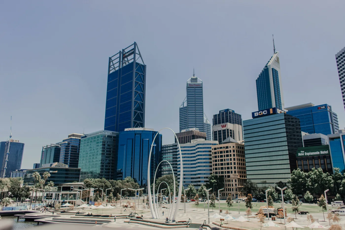 Perth city skyline at Elizabeth Quay