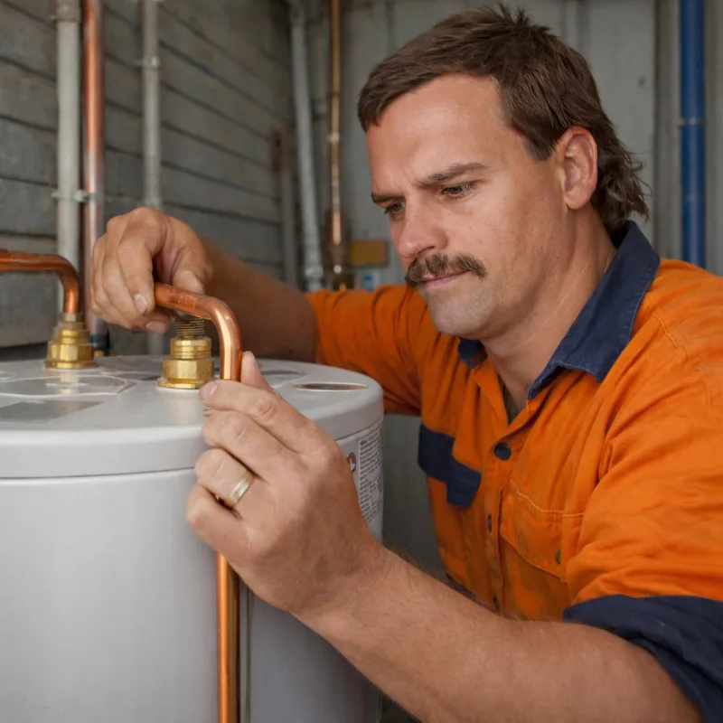 Illustration of work on an electric storage hot water unit